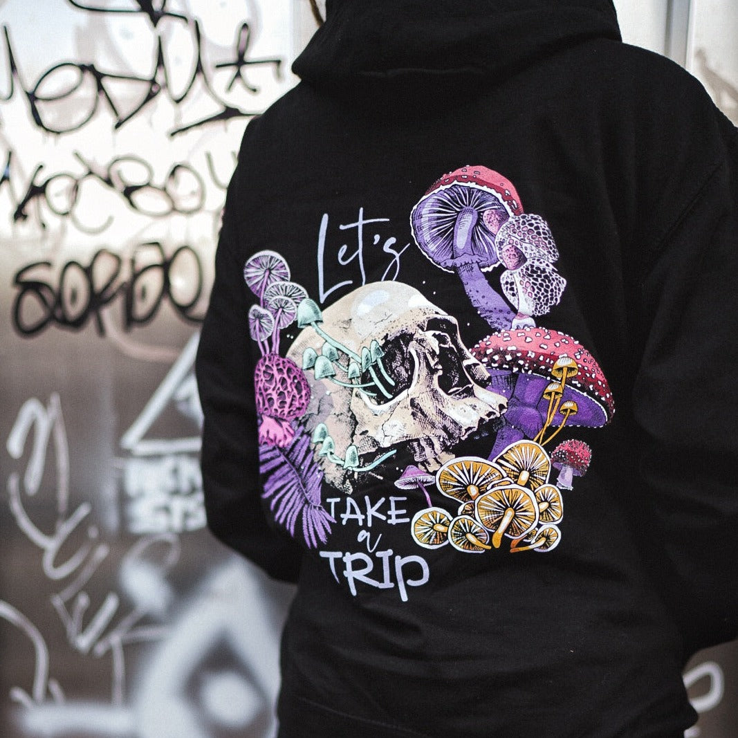 Psychedelic skull mushrooms hoodie teefountain