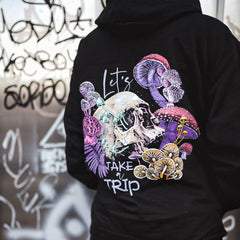 Mushrooms & Thorns Skull Hoodie